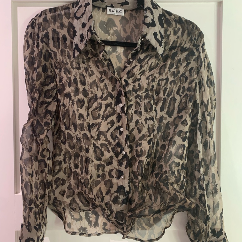 Vintage BCBG Paris 100% Silk Chiffon Blouse